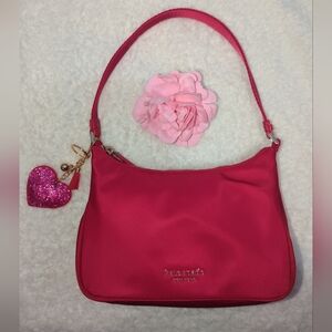 Kate Spade Fuchsia Shoulder Bag with Heart Charm